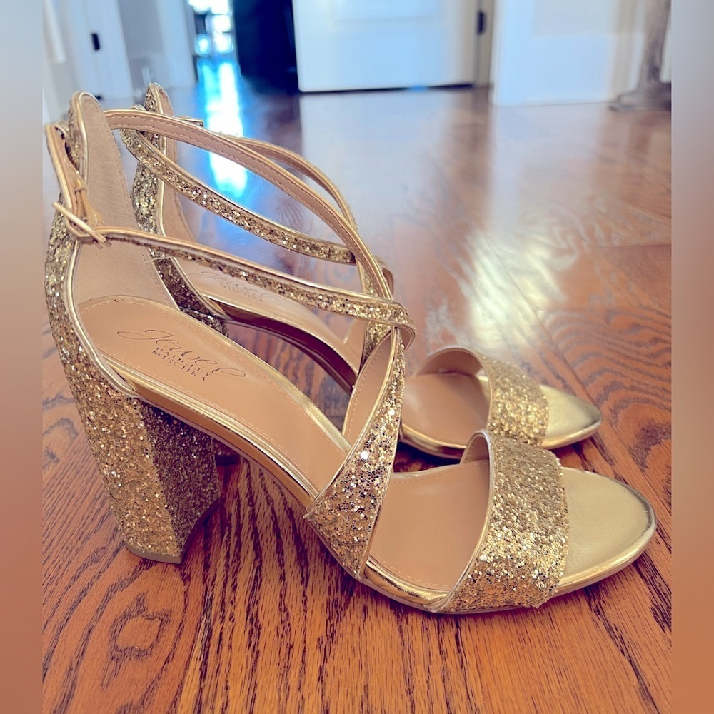 Brand New Badgley Mischka Cook Metallic Glitter Evening Shoe Size 9.5 - Picture 8 of 8